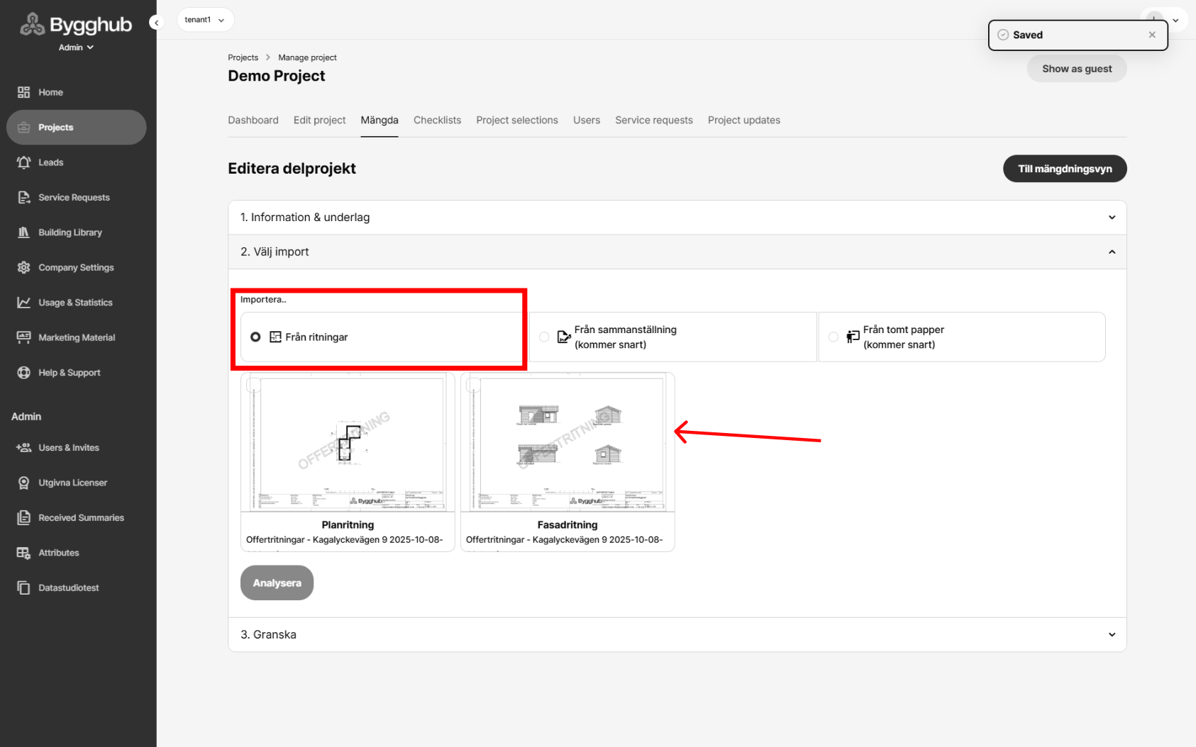 Skicka filer till tolkning